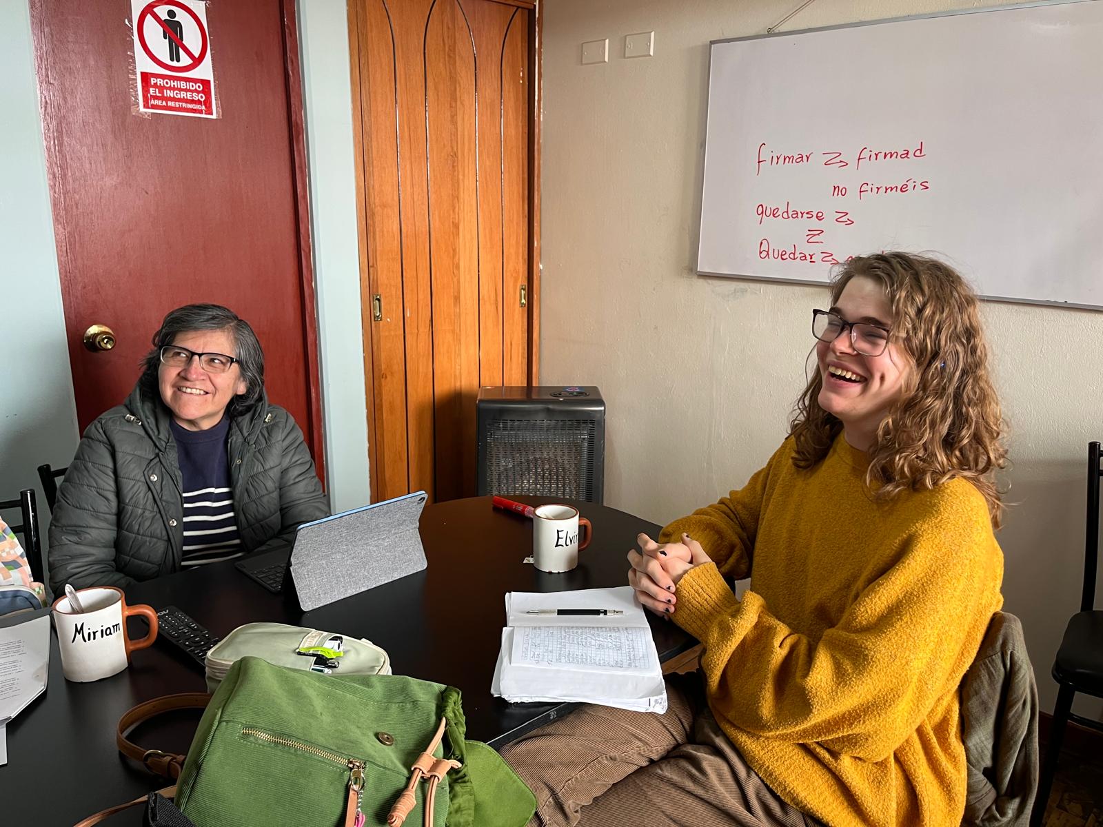 Students learning Spanish in affordable classes at Proyecto Peru