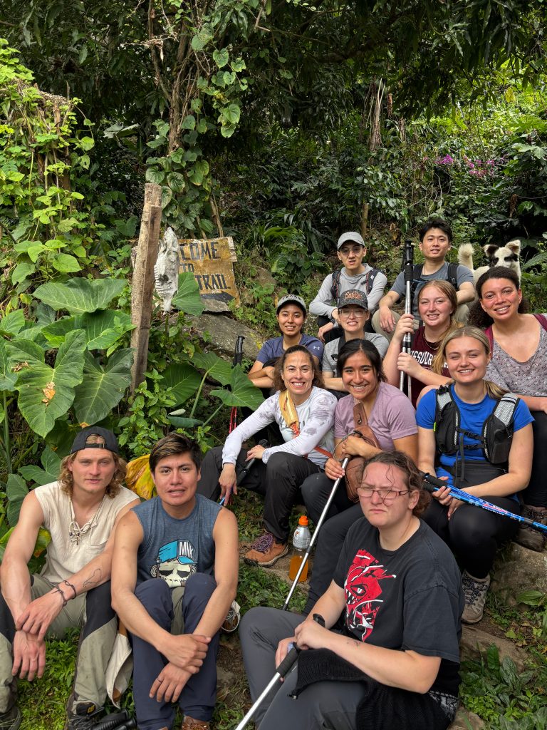 Photo of students on hiking trip taken by marketin intern