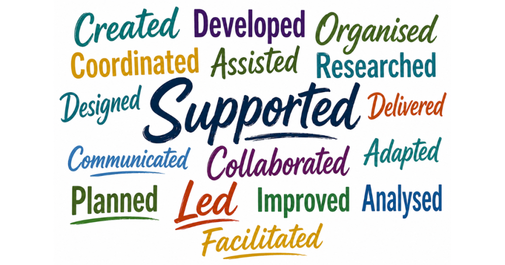 Strong volunteering action verbs to pur on your CV